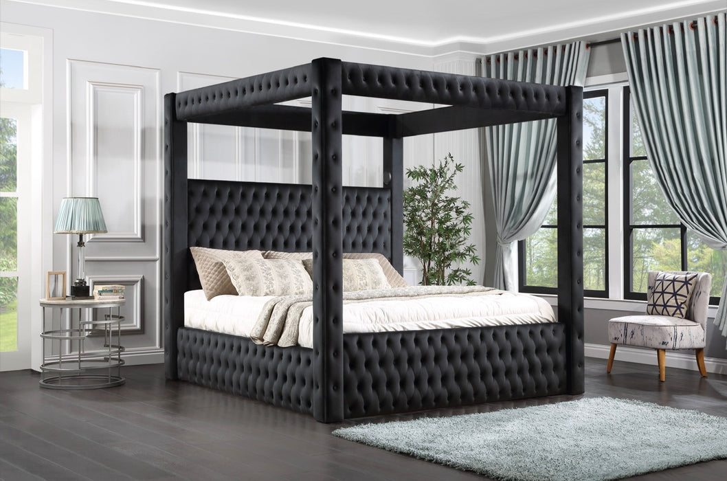 Velvet Canopy Bed