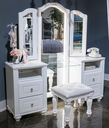 Kozlani Vanity with Mirror - Furniture Land (Milwaukee, WI)