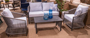 Bridges Beach Outdoor Love/Chairs/Table Set (Set of 4) - Furniture Land (Milwaukee, WI)