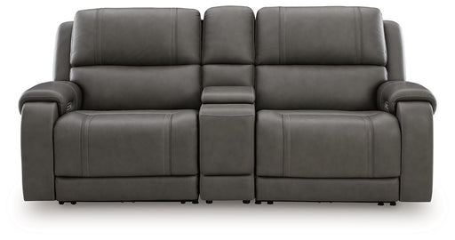 5Z - Pittson Power Reclining Sectional Loveseat with Console - Furniture Land (Milwaukee, WI)