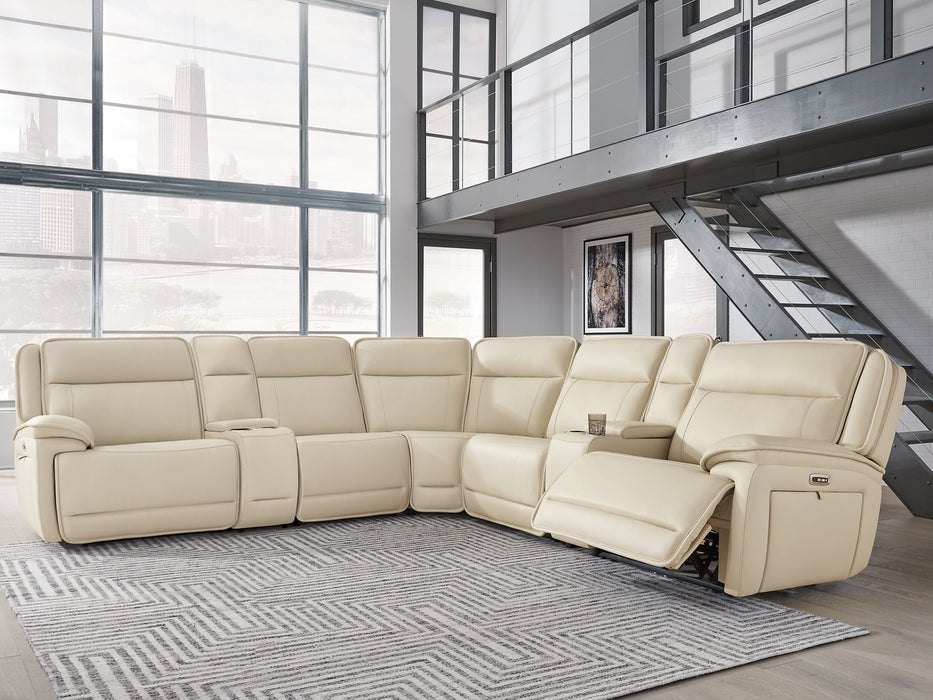 Double Deal Reclining Sectional with 2 Consoles - Furniture Land (Milwaukee, WI)