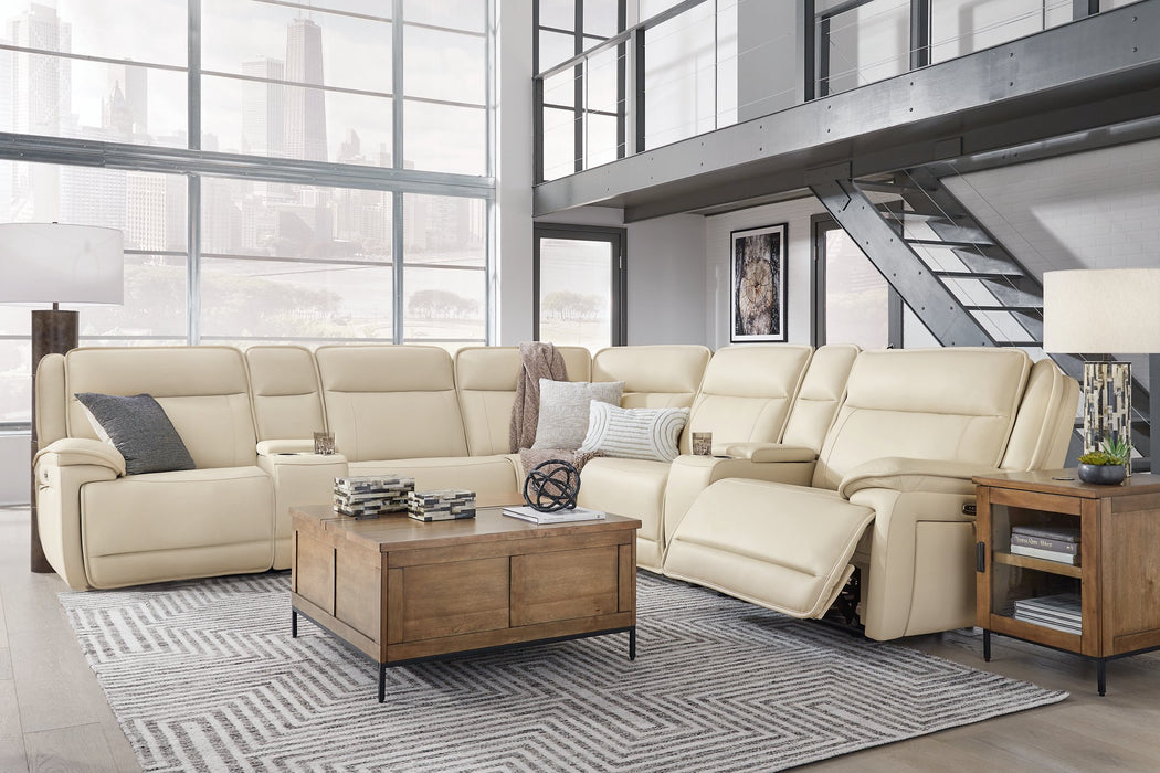 Double Deal Reclining Sectional with 2 Consoles - Furniture Land (Milwaukee, WI)