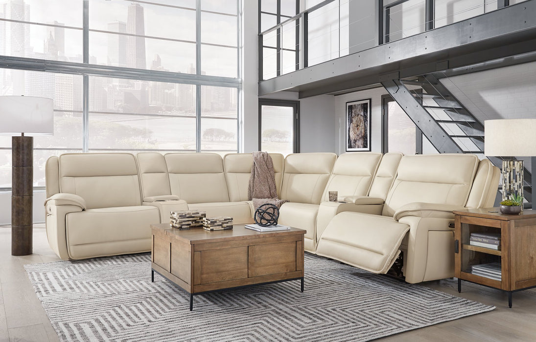 Double Deal Reclining Sectional with 2 Consoles - Furniture Land (Milwaukee, WI)