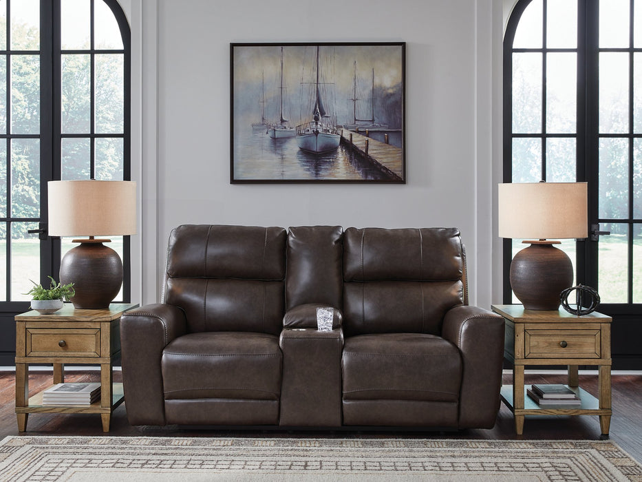 Crossplex Power Reclining Loveseat with Console - Furniture Land (Milwaukee, WI)