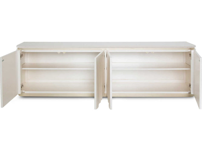 AICO Furniture London Place Media Cabinet in Creamy Pearl - Furniture Land (Milwaukee, WI)