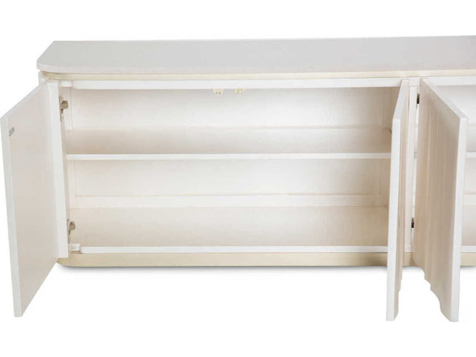 AICO Furniture London Place Media Cabinet in Creamy Pearl - Furniture Land (Milwaukee, WI)