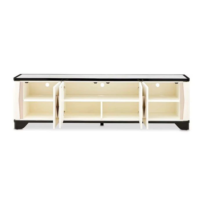 AICO Furniture Tuxedo Media Cabinet in Piano Keyboard - Furniture Land (Milwaukee, WI)