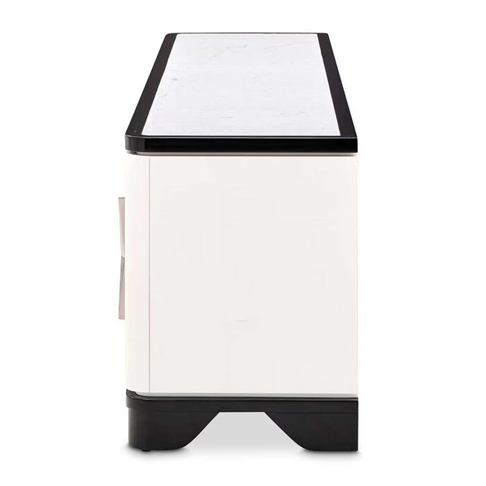 AICO Furniture Tuxedo Media Cabinet in Piano Keyboard - Furniture Land (Milwaukee, WI)