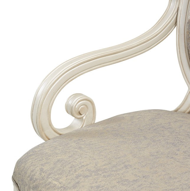 AICO Lavelle Oval Back Wood Chair Mystic in Classic Pearl - Furniture Land (Milwaukee, WI)