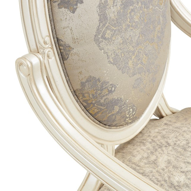 AICO Lavelle Oval Back Wood Chair Mystic in Classic Pearl - Furniture Land (Milwaukee, WI)