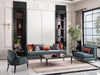 AICO La Francaise Armless Chair in Azure/Black - Furniture Land (Milwaukee, WI)
