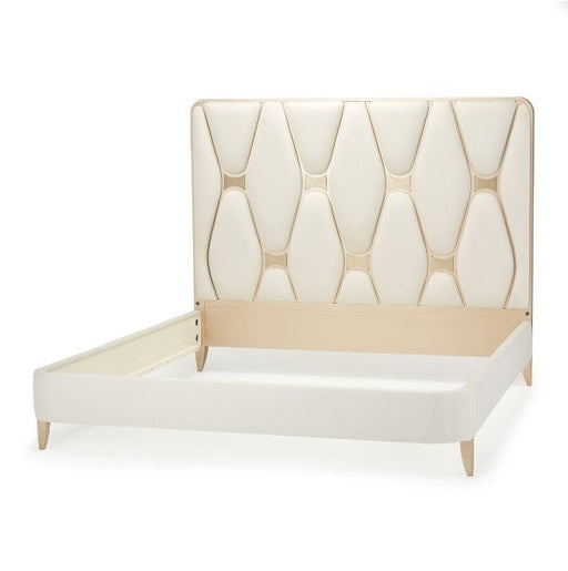 AICO La Rachelle Queen Upholstered Panel Bed in Medium Champagne - Furniture Land (Milwaukee, WI)