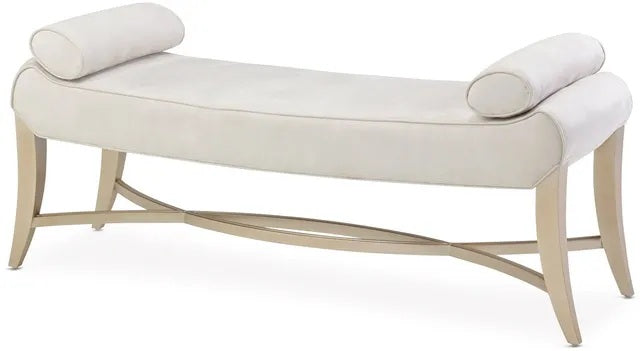AICO Malibu Crest Bed Bench in Chardonnay - Furniture Land (Milwaukee, WI)
