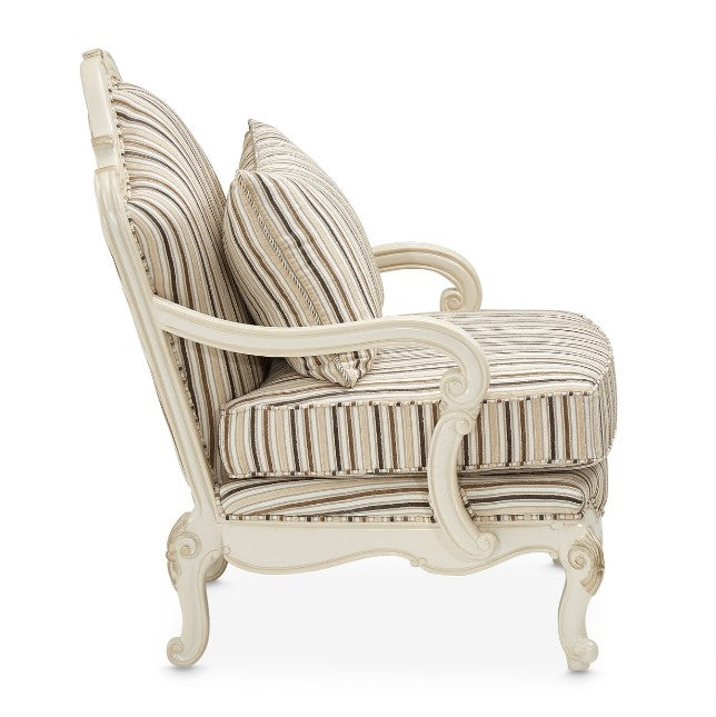 AICO Lavelle Bergere Wood Chair Birch in Classic Pearl - Furniture Land (Milwaukee, WI)