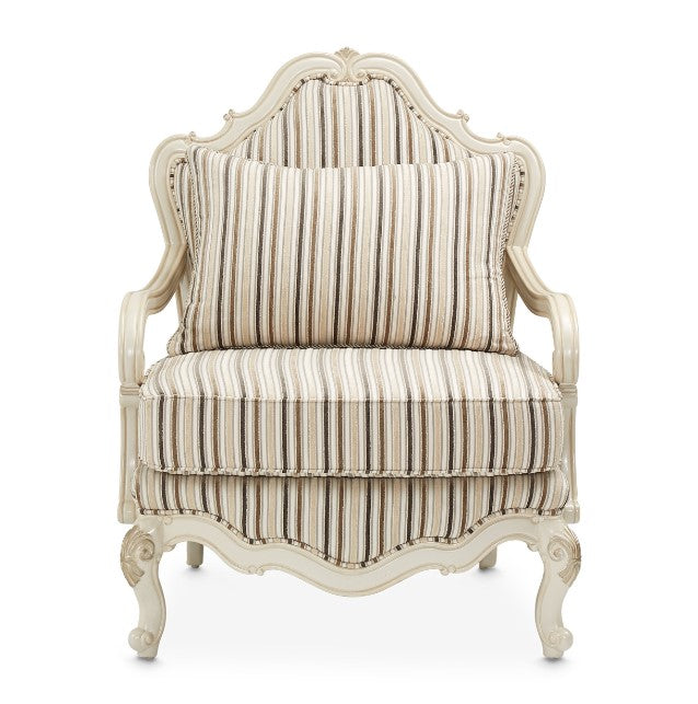 AICO Lavelle Bergere Wood Chair Birch in Classic Pearl - Furniture Land (Milwaukee, WI)