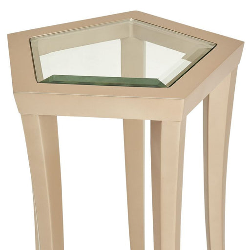 AICO La Rachelle Chairside Table in Medium Champagne - Furniture Land (Milwaukee, WI)