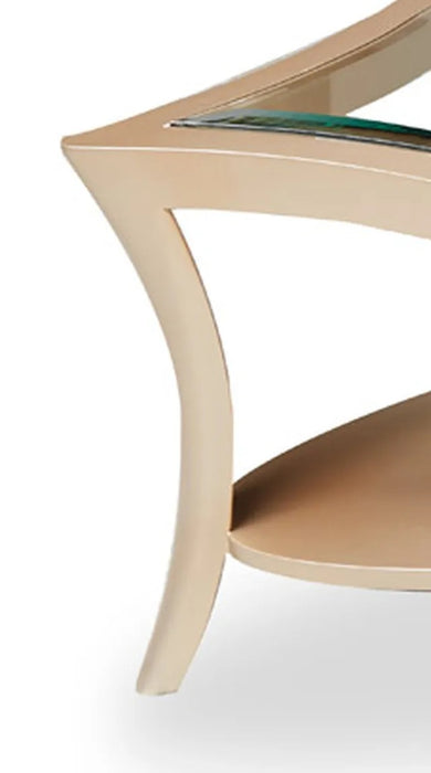 AICO Malibu Crest Cocktail Table w/Glass in Chardonnay - Furniture Land (Milwaukee, WI)