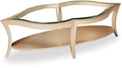 AICO Malibu Crest Cocktail Table w/Glass in Chardonnay - Furniture Land (Milwaukee, WI)