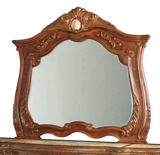 AICO Cortina Mirror in Honey Walnut - Furniture Land (Milwaukee, WI)
