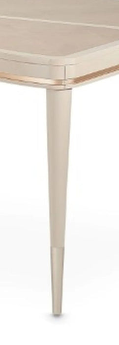 AICO Malibu Crest 4 Leg Rectangular Dining Table in Blush - Furniture Land (Milwaukee, WI)