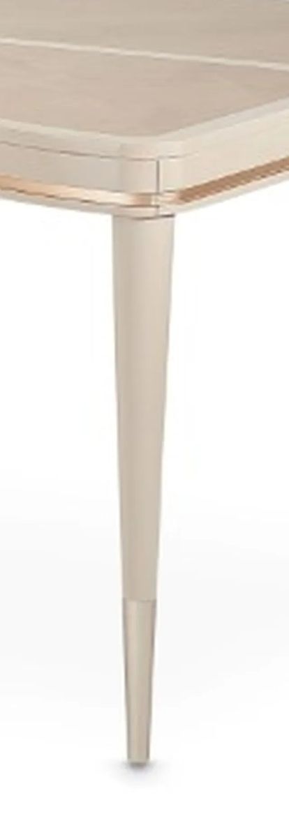 AICO Malibu Crest 4 Leg Rectangular Dining Table in Blush - Furniture Land (Milwaukee, WI)