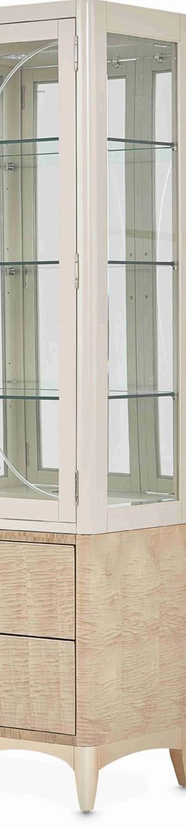 AICO Malibu Crest Display Cabinet in Chardonnay - Furniture Land (Milwaukee, WI)