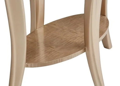 AICO Malibu Crest End Table w/Glass in Chardonnay - Furniture Land (Milwaukee, WI)