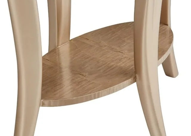 AICO Malibu Crest End Table w/Glass in Chardonnay - Furniture Land (Milwaukee, WI)