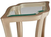 AICO Malibu Crest End Table w/Glass in Chardonnay - Furniture Land (Milwaukee, WI)