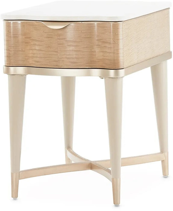 AICO Malibu Crest End Table in Blush - Furniture Land (Milwaukee, WI)