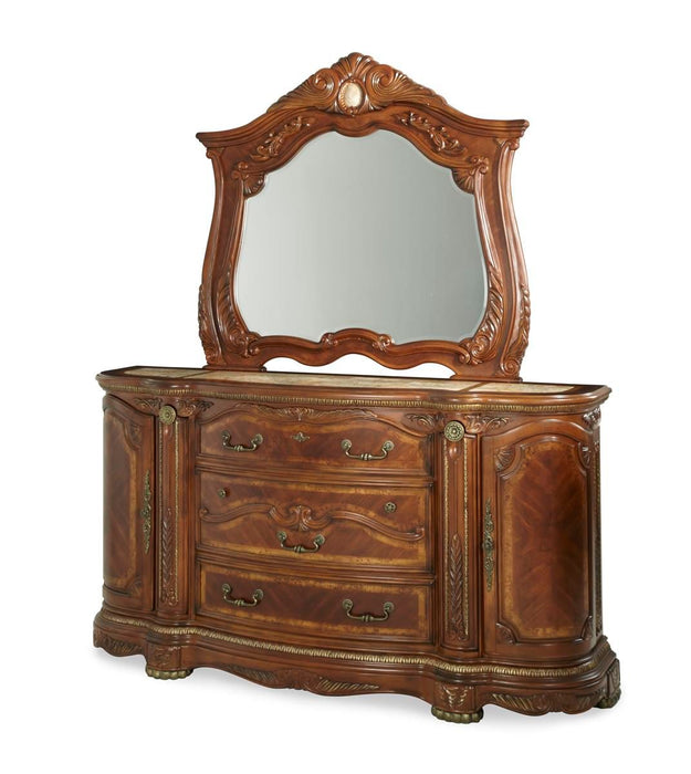 AICO Cortina Dresser in Honey Walnut - Furniture Land (Milwaukee, WI)