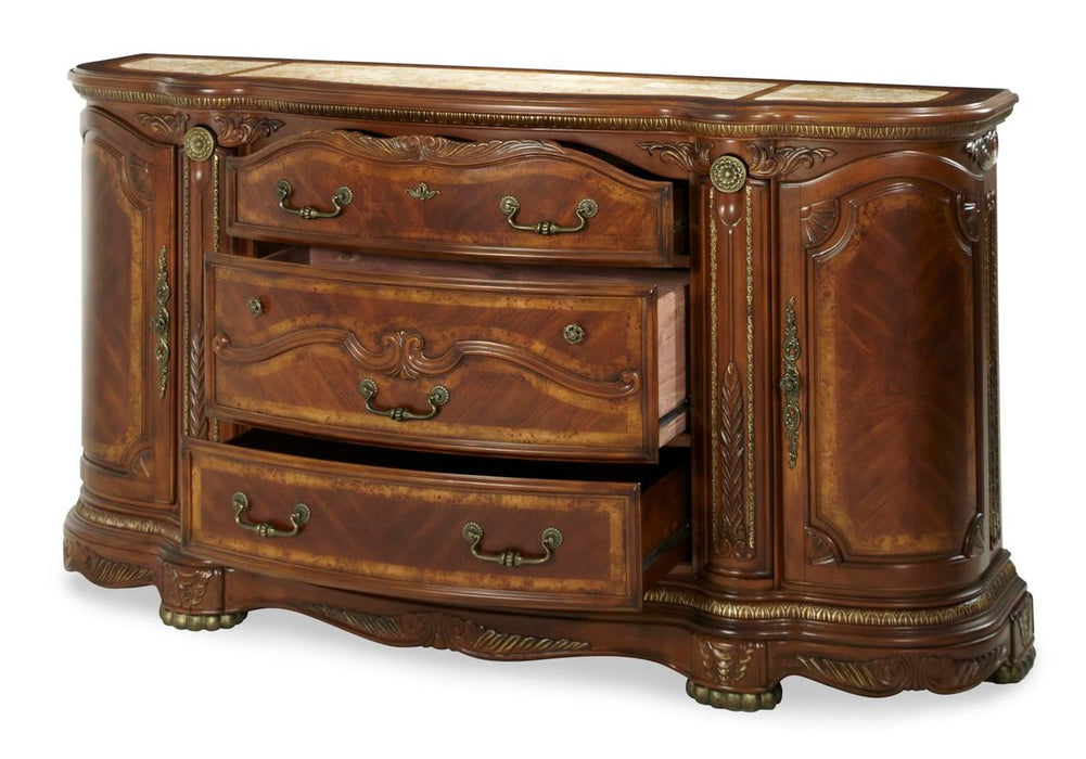 AICO Cortina Dresser in Honey Walnut - Furniture Land (Milwaukee, WI)