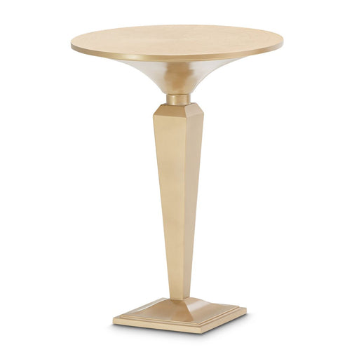 AICO Malibu Crest Round Pedestal Tea Table in Crotch Mahogany - Furniture Land (Milwaukee, WI)