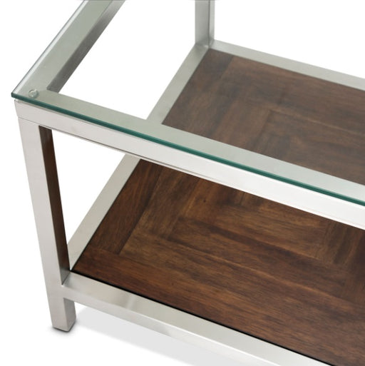 AICO Furniture Diversey End Table with Glass Top - Furniture Land (Milwaukee, WI)