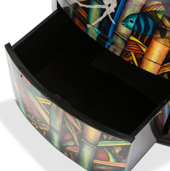 AICO Furniture Illusions 3 Drawers Oval Cabinet - Furniture Land (Milwaukee, WI)