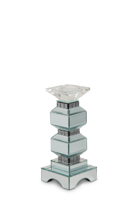 AICO Montreal 2-Tier Mirrored Candle Holder w/Crystal Accents (2/pack) - Furniture Land (Milwaukee, WI)