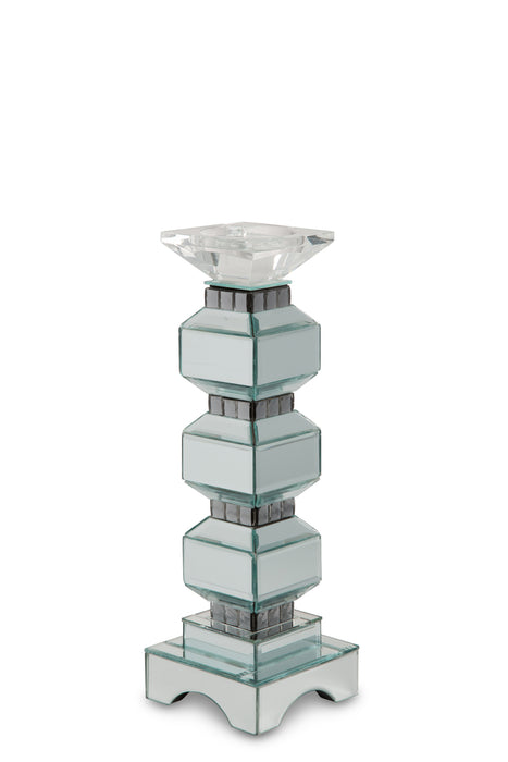 AICO Montreal 3-Tier Mirrored Candle Holder w/Crystal Accents (2/pack) - Furniture Land (Milwaukee, WI)