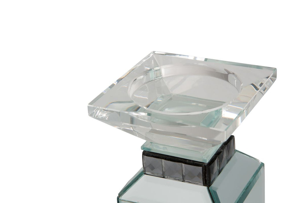 AICO Montreal 3-Tier Mirrored Candle Holder w/Crystal Accents (2/pack) - Furniture Land (Milwaukee, WI)