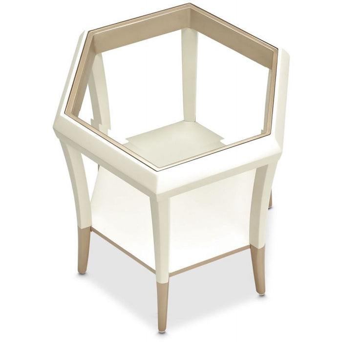 AICO La Rachelle Hexagon Accent Table in Medium Champagne - Furniture Land (Milwaukee, WI)