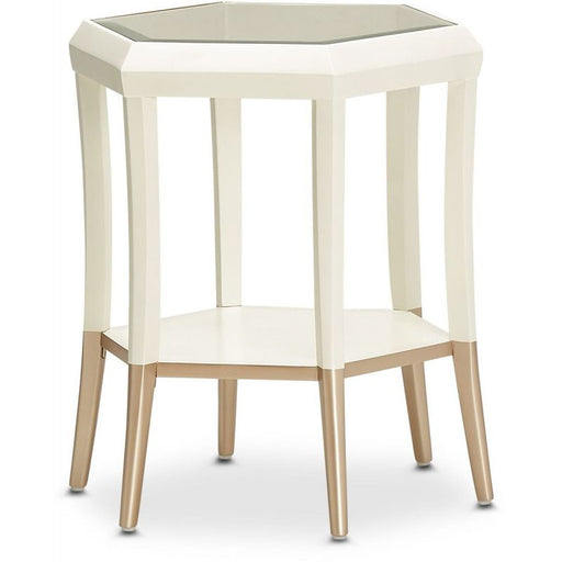 AICO La Rachelle Hexagon Accent Table in Medium Champagne - Furniture Land (Milwaukee, WI)