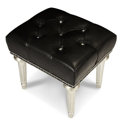 AICO Hollywood Swank Vanity Bench in Platinum 03804-05 - Furniture Land (Milwaukee, WI)