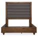 AICO Brooklyn Walk Queen Channel Tufted Panel Bed in Burnt Umber - Furniture Land (Milwaukee, WI)