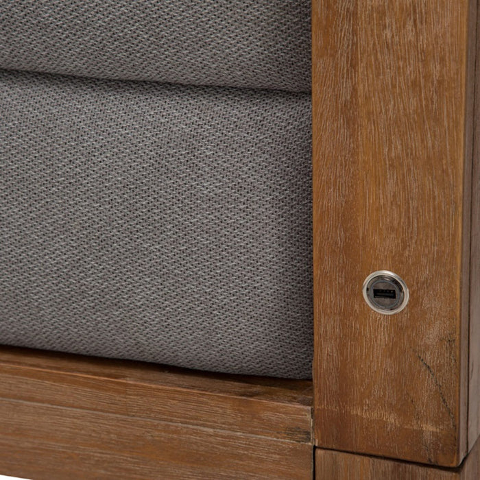 AICO Brooklyn Walk Queen Channel Tufted Panel Bed in Burnt Umber - Furniture Land (Milwaukee, WI)