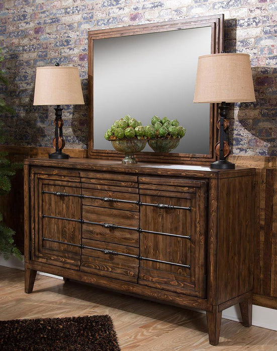 Aico Carrollton Sideboard Mirror in Rustic Ranch - Furniture Land (Milwaukee, WI)