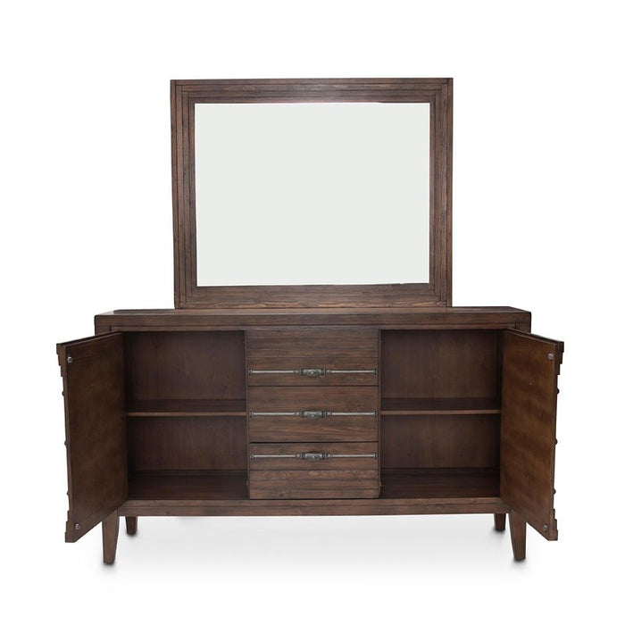 Aico Carrollton Sideboard Mirror in Rustic Ranch - Furniture Land (Milwaukee, WI)