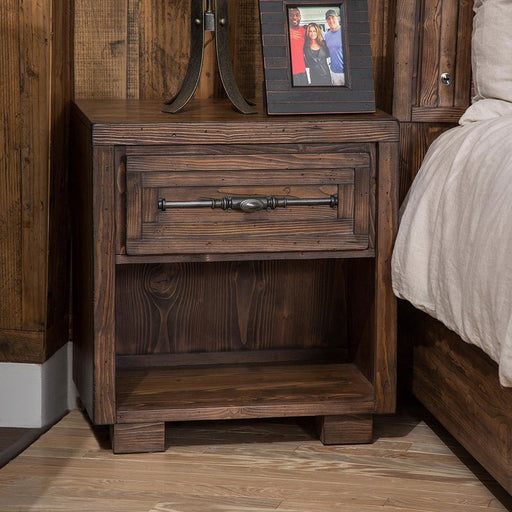 Aico Carrollton One Drawer Nightstand in Rustic Ranch - Furniture Land (Milwaukee, WI)