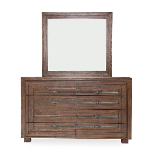 Aico Carrollton Mirror in Rustic Ranch - Furniture Land (Milwaukee, WI)