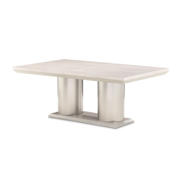 AICO Marin Double Pedestal Table in Greige - Furniture Land (Milwaukee, WI)