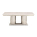 AICO Marin Double Pedestal Table in Greige - Furniture Land (Milwaukee, WI)