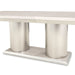 AICO Marin Double Pedestal Table in Greige - Furniture Land (Milwaukee, WI)